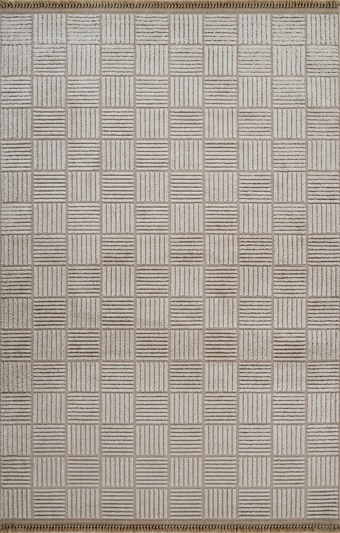 Anemon 6823 Vizon - Polyester Dokuma Halı | İskandinav Salon Halısı